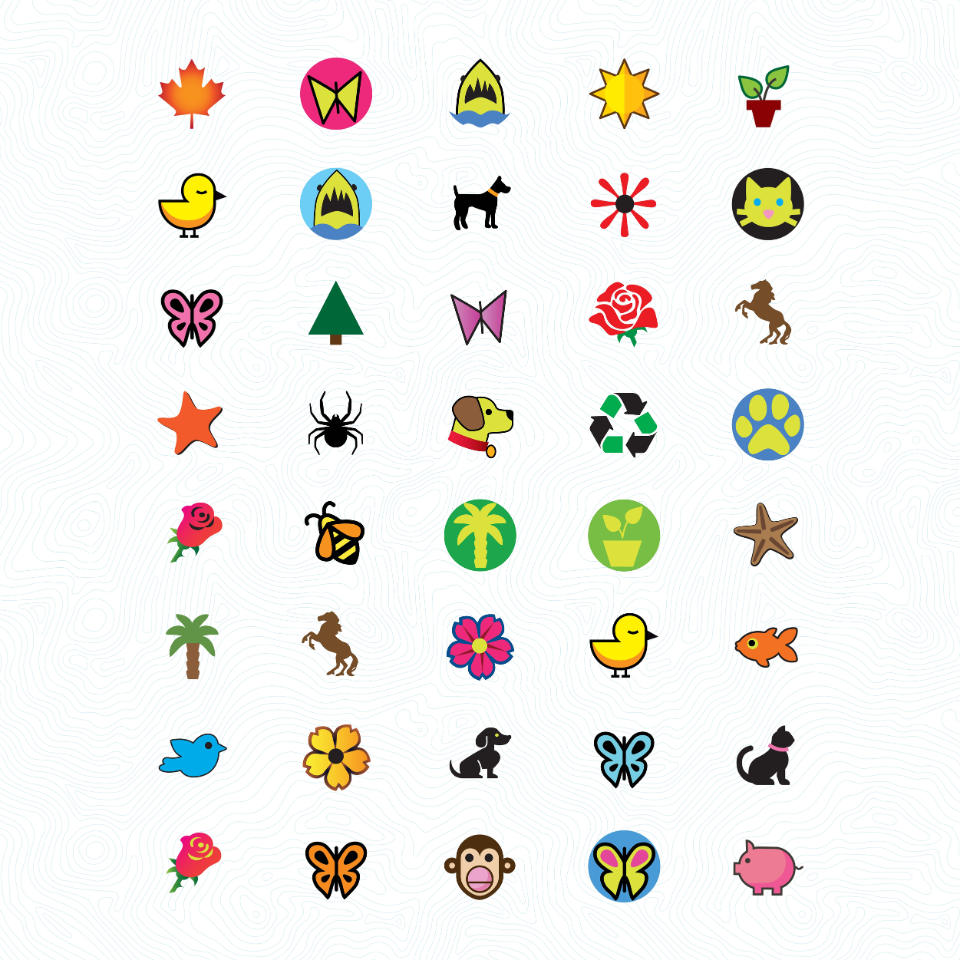 Invisalign Naklejki Zwierzęta i Natura - naklejki na nakładki ortodontyczne 100 szt.