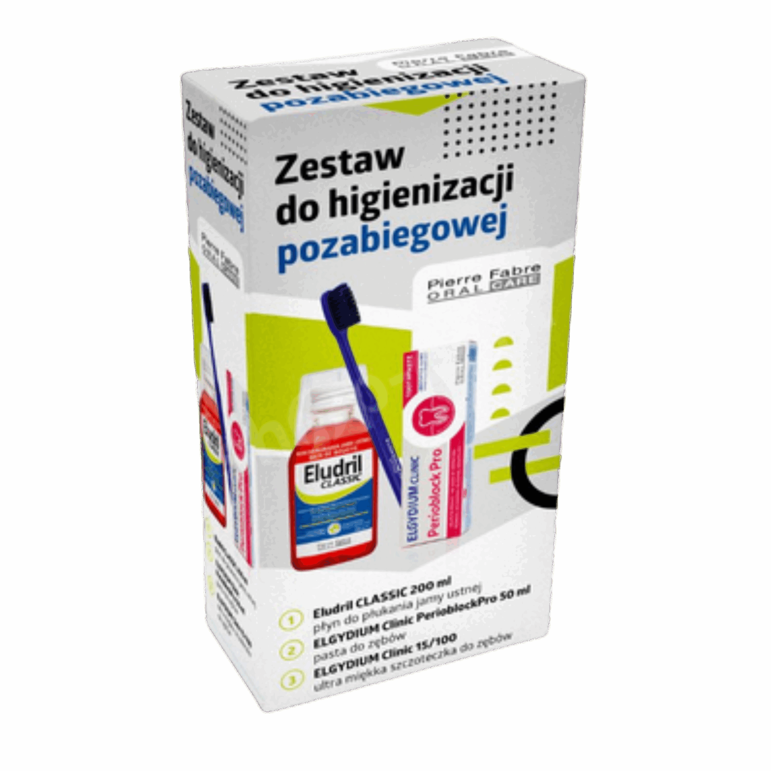 Eludril Zestaw do higienizacji pozabiegowej - Eludril 200ml + 15/100 + PerioBlock 50ml