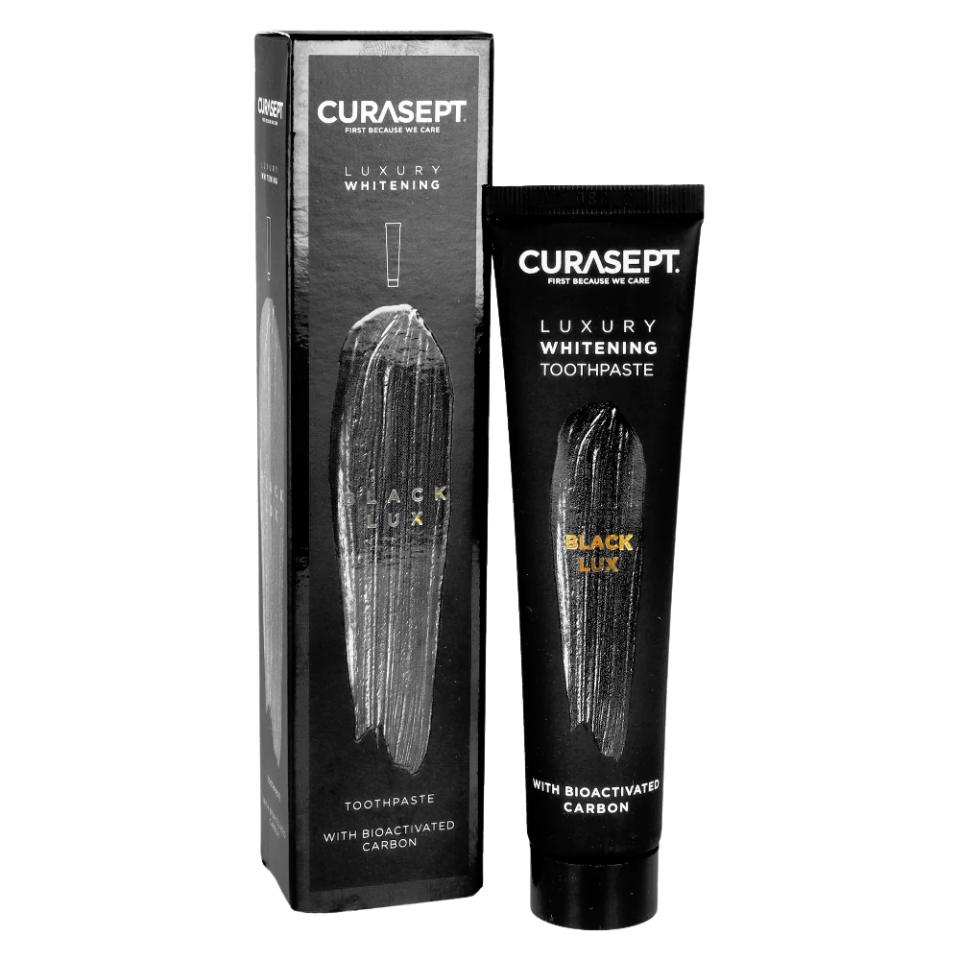 Curasept Black Luxury wybielająca pasta do zębów z cząsteczkami wegla 75ml