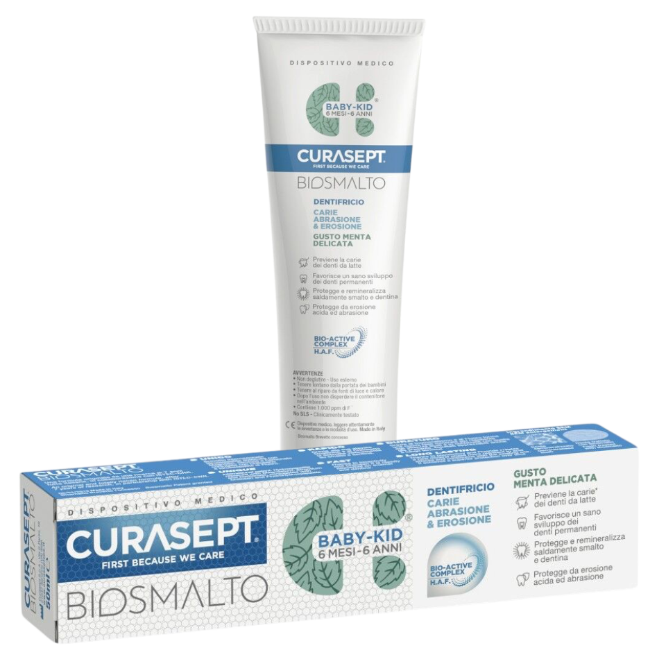 Biosmalto Kid z fluorem - delikatna mięta - pasta do zębów dla dzieci od 6 miesiąca do 6 lat - 50ml