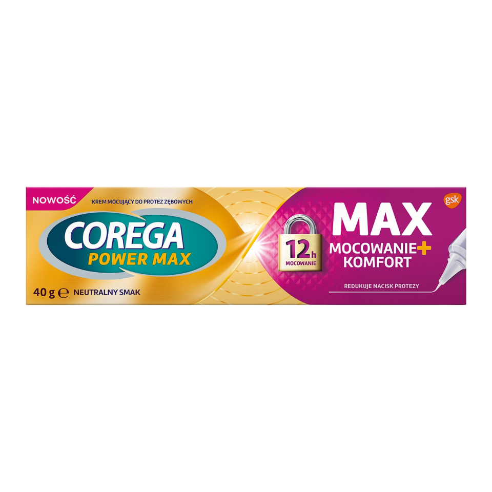 Corega Max Mocowanie i Komfort krem 40g Corega Max Mocowanie i Komfort krem 40g